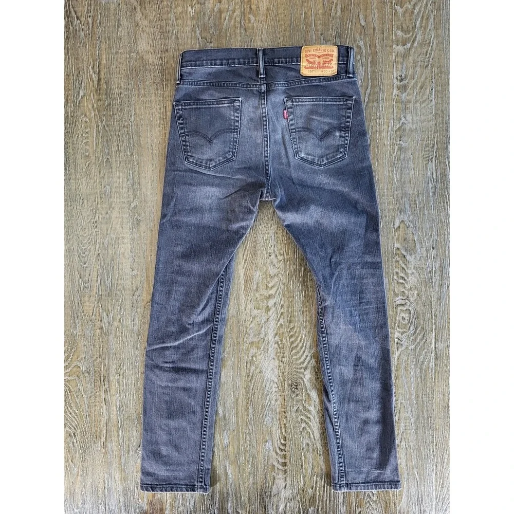 Levis 510 Skinny Fit Jeans Mens 30x30 Faded Black Denim Pants